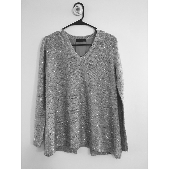 Silver Sequined Sweater - Picture 1 of 4